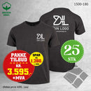 25 stk T-skjorte m/bryst & rygglogo, koksgrå