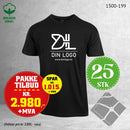 25 stk T-skjorte m/stor brystlogo, sort