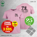 25 stk T-skjorte m/bryst & rygglogo, rosa