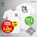 25 stk T-skjorte m/bryst & rygglogo, hvit