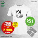 25 stk T-skjorte m/stor brystlogo, hvit