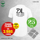 25 stk T-skjorte m/rygglogo, hvit