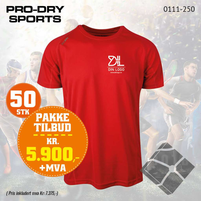 50 stk Sport T-skjorte m/brystlogo, rød