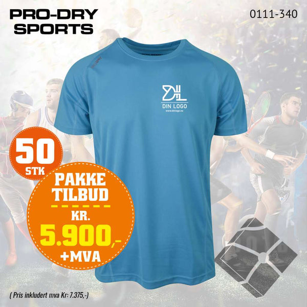 50 stk Sport T-skjorte m/brystlogo, turkis