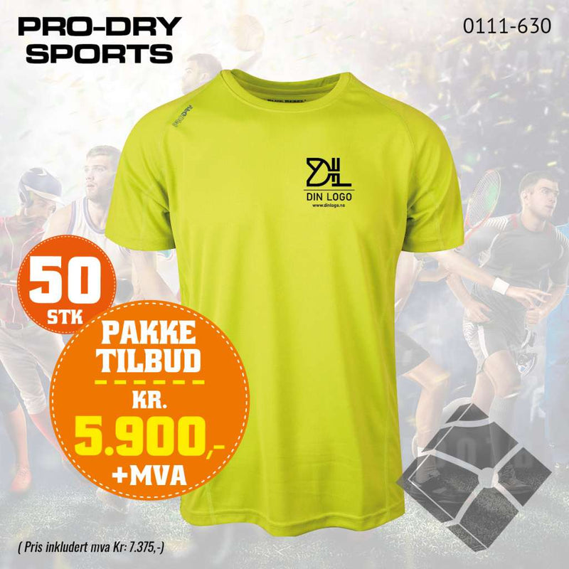 50 stk Sport T-skjorte m/brystlogo, gul