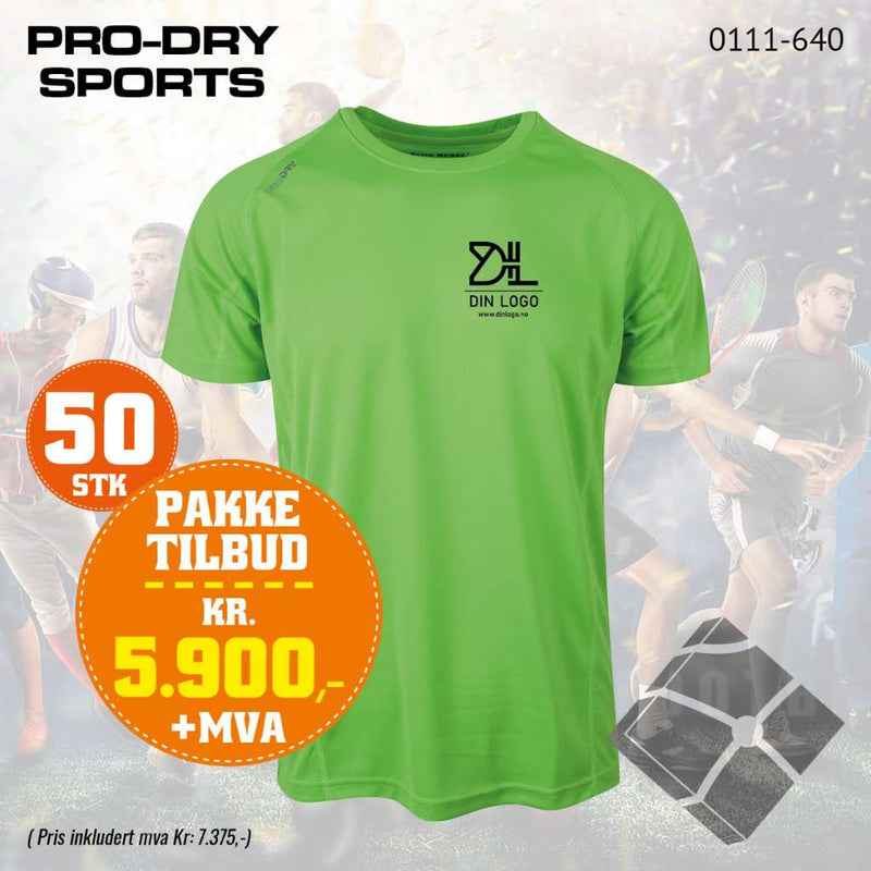 50 stk Sport T-skjorte m/brystlogo, grønn