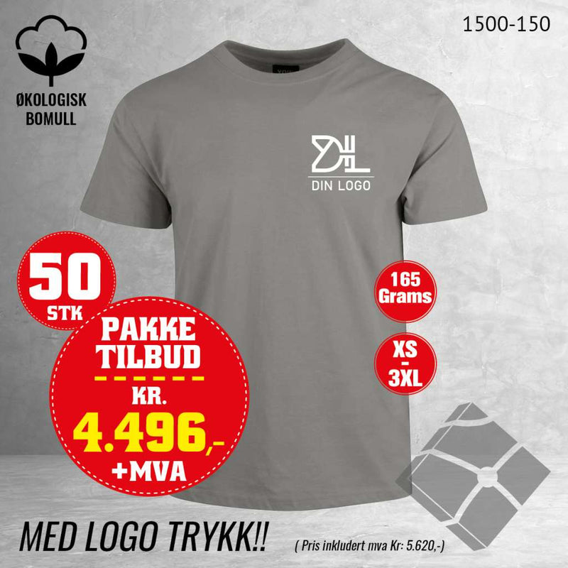 50 stk T-skjorte med brystlogo, grå