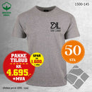50 stk T-skjorte med brystlogo, gråmelert