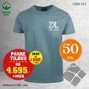 50 stk T-skjorte med brystlogo, dusty blue