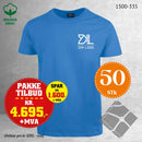 50 stk T-skjorte med brystlogo, azur blå