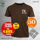 50 stk T-skjorte med brystlogo, brun