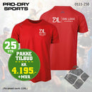 25 stk Sport T-skjorte m/bryst & rygglogo, rød