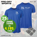 25 stk Sport T-skjorte m/bryst & rygglogo, kornblå