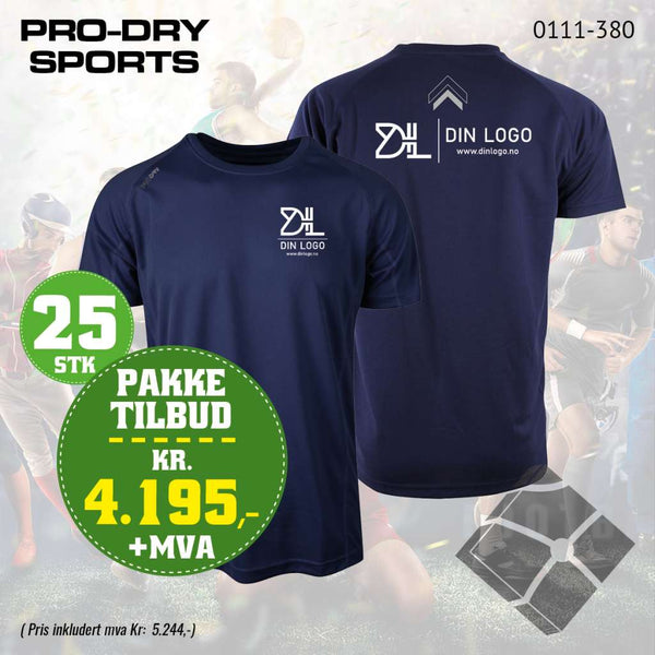 25 stk Sport T-skjorte m/bryst & rygglogo, marine