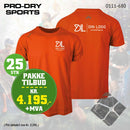 25 stk Sport T-skjorte m/bryst & rygglogo, orange