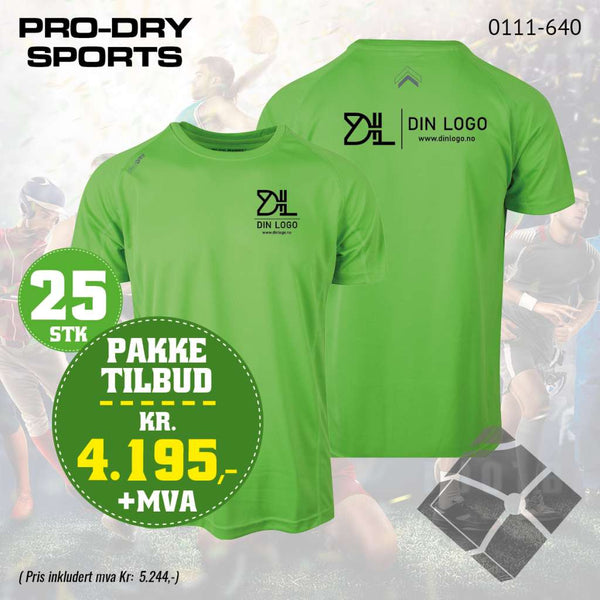 25 stk Sport T-skjorte m/bryst & rygglogo, green