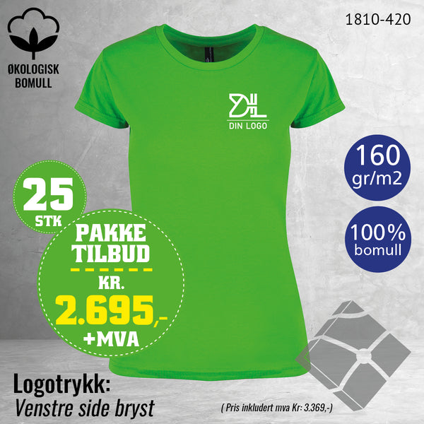 25 stk Fashion t-skjorte Kos, lime