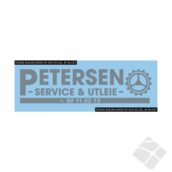 Petersen service & utleie, brystlogo