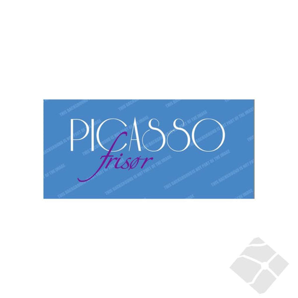 Picasso Frisør bryst logo, hvit/lilla