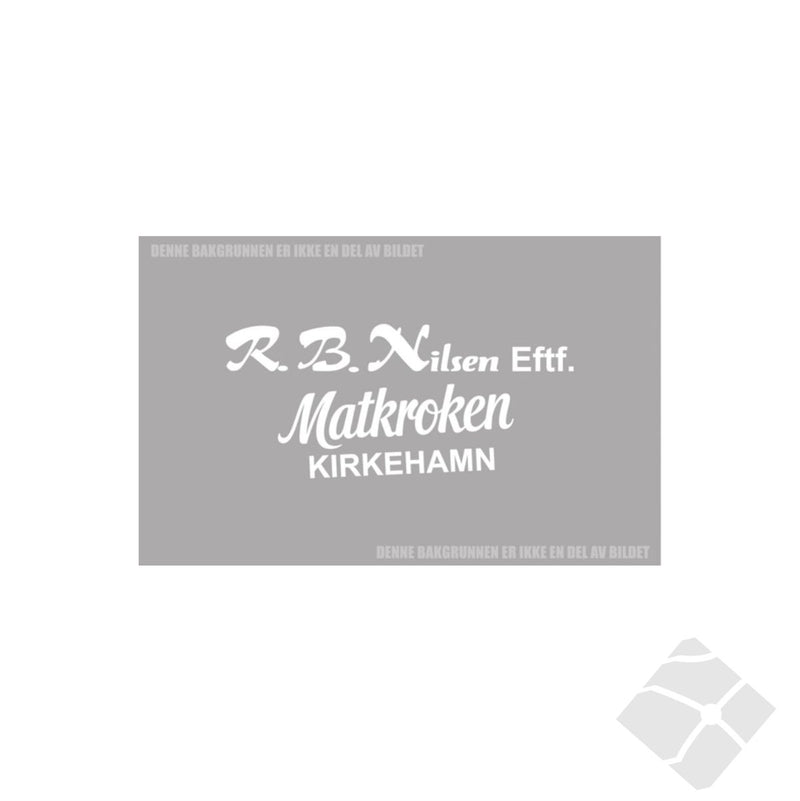 R.B. Nilsen eft, bryst logo, hvit