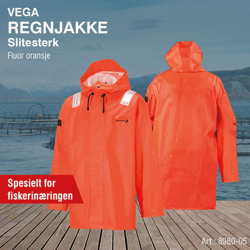 Regnjakke PVC Vega, flour orange