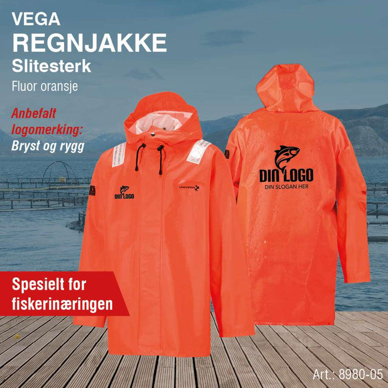 Regnjakke PVC Vega, flour orange