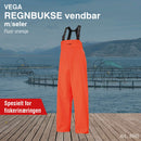 Regnbukse vendbar m/seler VEGA, flour orange