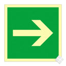 Etterlysende skilt m/ Pil rett - This way IMO sign.