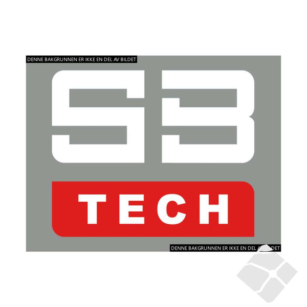 SB tech logo, rød/hvit