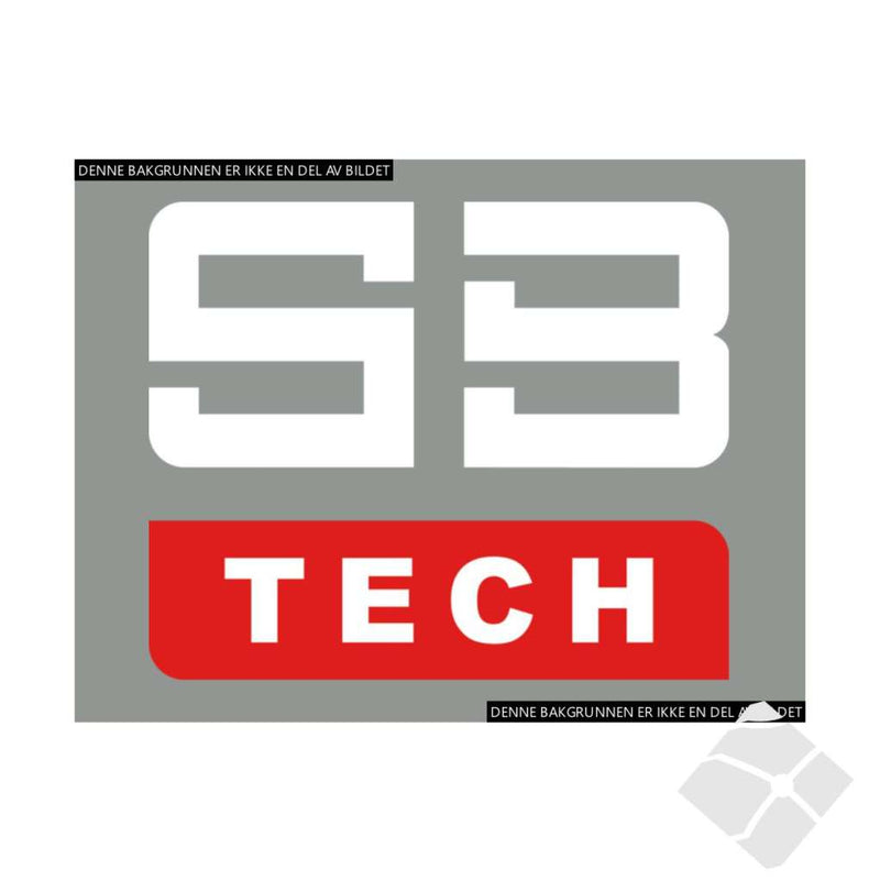 SB tech logo, rød/hvit