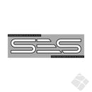 SES bryst logo, hvit/sort