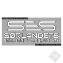 SES rygg logo, hvit/sort