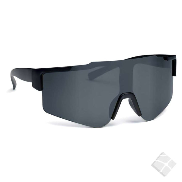 Sporty solbriller m/fargede speilglass, sort