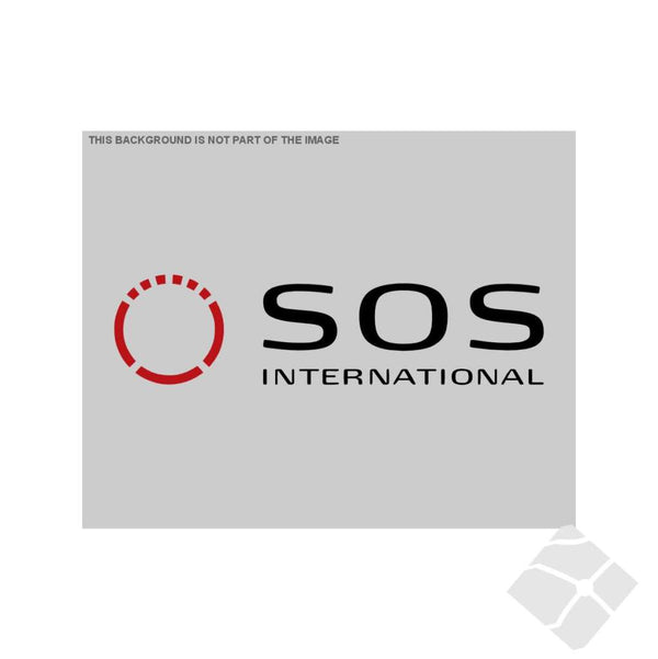 SOS International bryst logo, sort/rød