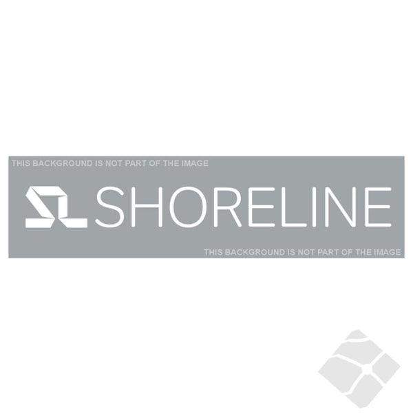 Shoreline rygglogo, hvit