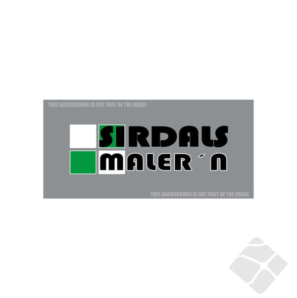 Sirdalsmaleren bryst logo, hvit/sort/grønn