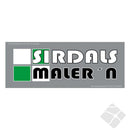 Sirdalsmaleren rygglogo, hvit/sort/grønn