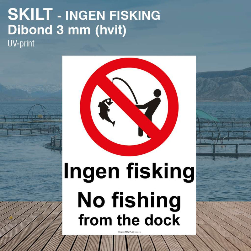 No Fishing from deck skilt, aluminium