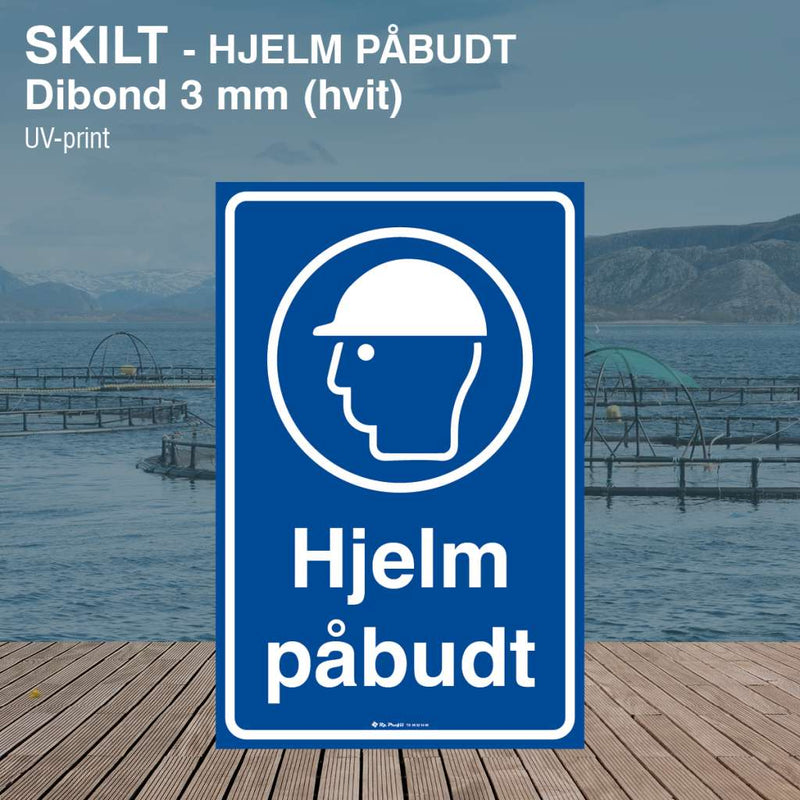 Hjelm påbudt skilt, aluminium