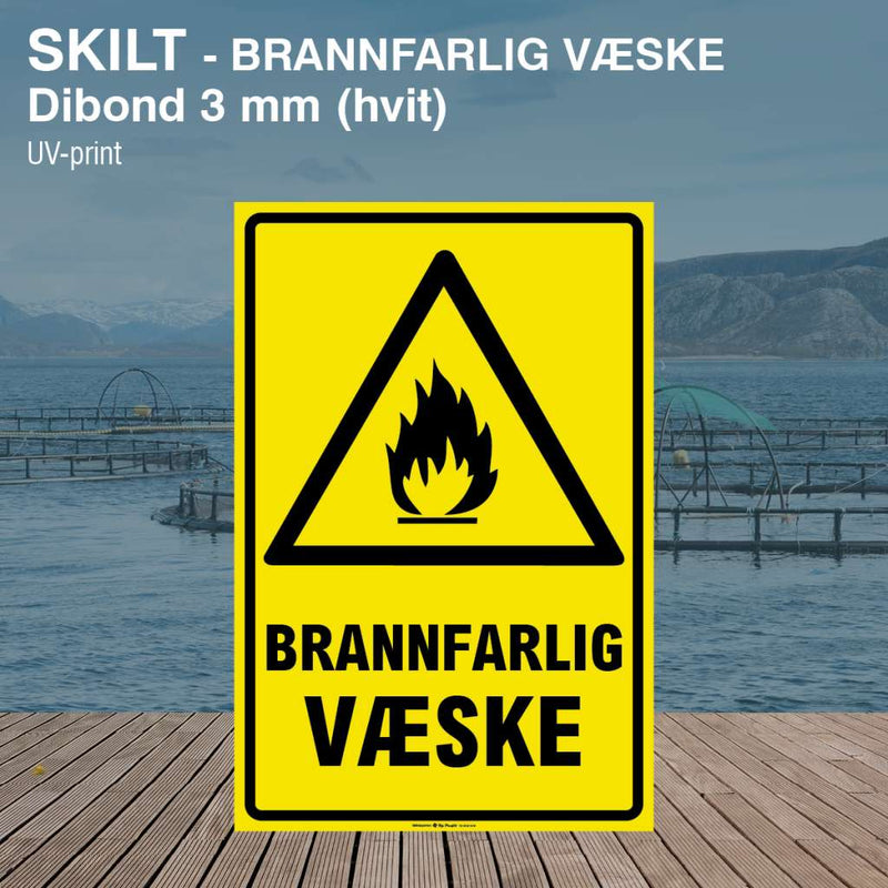 Brannfarlig væske skilt, aluminium