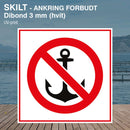 Ankring forbudt, aluminium