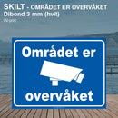 Kamera overvåkningsskilt, aluminium