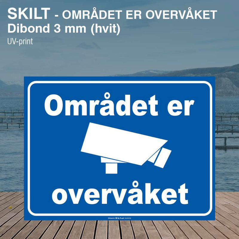 Kamera overvåkningsskilt, aluminium