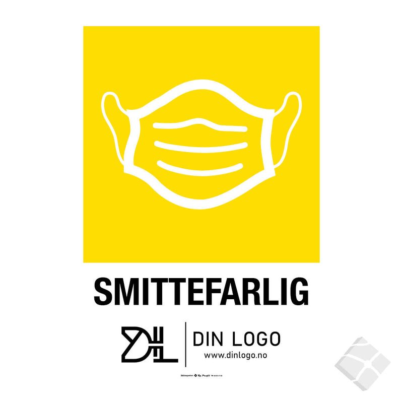 Smittefarlig - Kildesortering skilt med logo