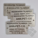 Teine & merkeskilt m/2 hull, syrefast