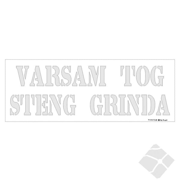 Sjablong - Varsam steng grinda