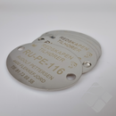 Teine & merkeskilt ovalt 70mm m/2 hull, syrefast