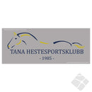 Tana Hestesportklubb rygglogo, hvit/gul