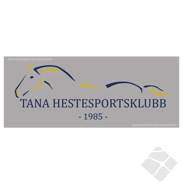 Tana Hestesportklubb rygglogo, hvit/gul