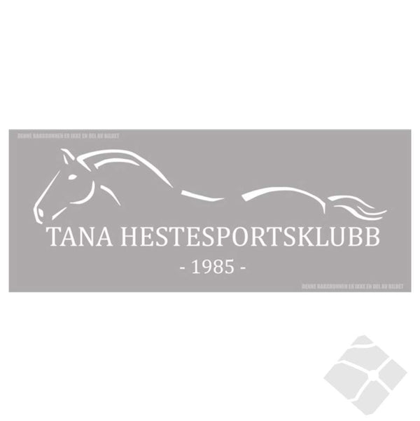 Tana Hestesportklubb rygglogo, hvit